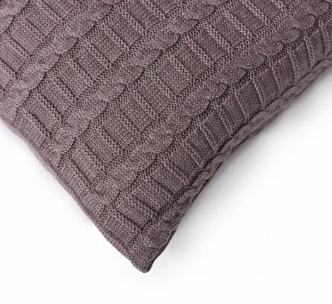 Наволочка вязаная "КОСЫ" 40x40, капучино