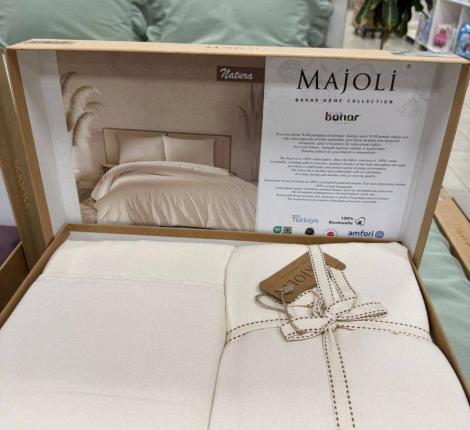 Постельное бельё "MAJOLİ" Stonewashed NATURA Варёный хлопок, 1,5 спальный