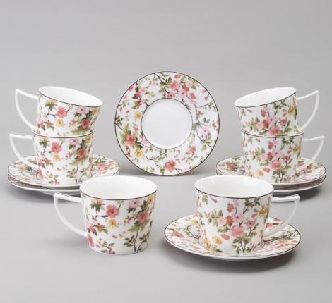 Чайный набор "BLOSSOM" 165-589 на 6 персон, 12 предметов (250 мл)