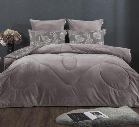 Постельное белье с одеялом "Kazanov.A." Флоран (капучино) Велюр/Egypt Cotton, Семейный