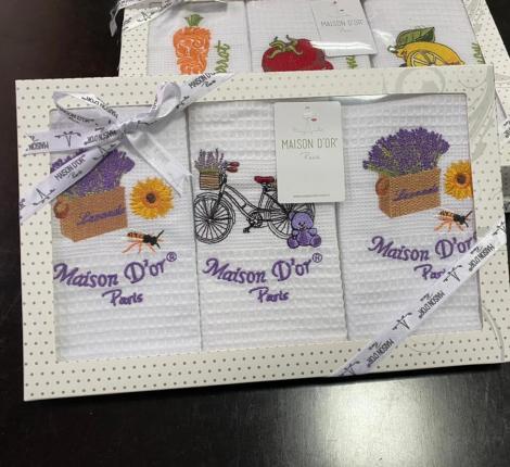 Комплект кухонных полотенец Maison D'or "FRUIT" 50х70-3шт, лаванда