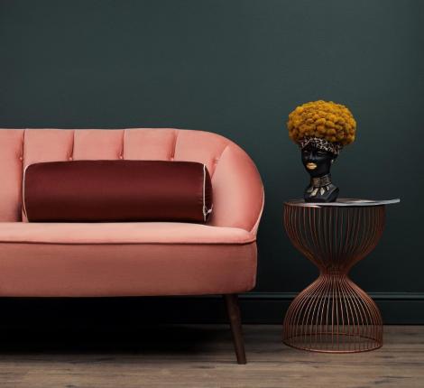 Подушка-валик "Sofi de Marko" Блейк (бордо) Велюр, 60х20х20