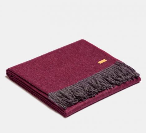 Плед шерсть беби альпаки "EXCLUSIVE" FISHBONE Mulberry-gray, 130x200