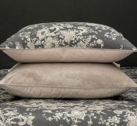 Постельное белье с одеялом "Kazanov.A." Эльба (бежевый графит) Велюр/Egypt Cotton, Евро