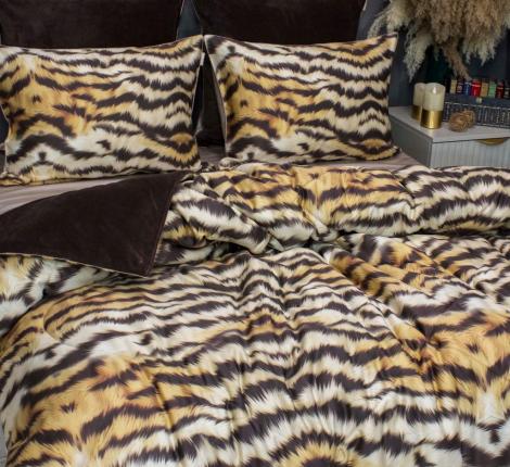 Постельное белье с одеялом "Kazanov.A." Бенгал (капучино трюфель) Велюр/Egypt Cotton, Семейный