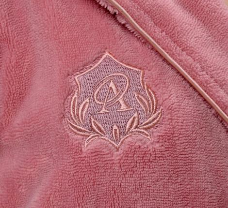 Халат женский трига с капюшоном "AMBIELLA A-1215" пудра, S/M