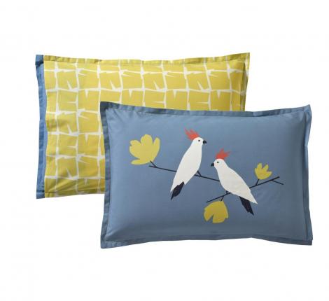 Постельное бельё "Blanc des Vosges" LOVE BIRDS DENIM перкаль, 1,5 спальный