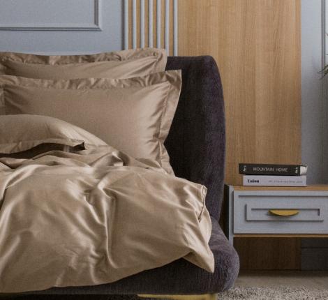 Постельное белье "CARAMEL BEIGE ALLURE GRASS" 3816050 Мако-Сатин, Евро