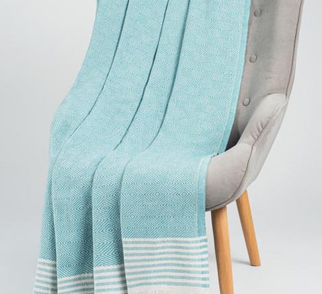 Плед "OLIVIA" (сине-зеленый) петроль, 170Х210