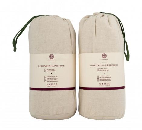 Простыня на резинке в тубусе "Luxberry" ВЕСТА 160x200x30, натуральный