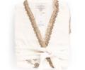 Халат женский махровый с вышивкой Maison D'or "SIDNEY" (кремовый), XL(50)-XXL(52)