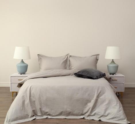 Постельное белье "Sofi de Marko" Моне (бежевый) Страйп Сатин, Евро