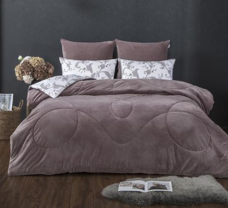 Постельное белье с одеялом "Kazanov.A." Дакота (жемчуг лаванда) Велюр/Egypt Cotton, Евро