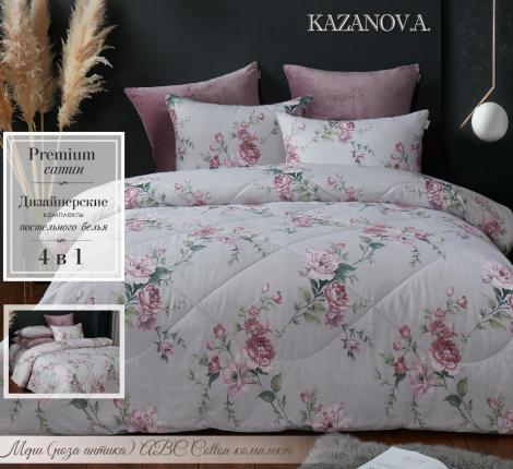 Постельное белье с одеялом "Kazanov.A." Мери (роза антика) Велюр/Egypt Cotton, Семейный