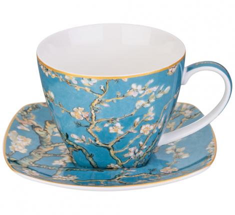 Чайный набор "ЦВЕТУЩИЙ МИНДАЛЬ" (В. ВАН ГОГ) на 4 персоны, 8 предметов (250 мл)