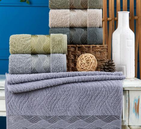 Набор махровых полотенец "PHILIPPUS" 70х140 (1/6 ) SUPER COTTON (A412) HUNA