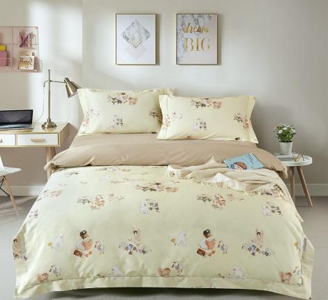 Постельное белье "Asabella" 2266-4XS Мако-Сатин, 1,5 спальный