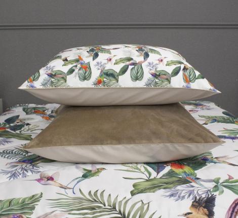 Постельное белье с одеялом "Kazanov.A." Колибри Каллиопа (бежевый жемчуг) Велюр/Egypt Cotton, 1,5 спальный