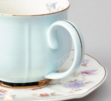 Чайный набор "ВРЕМЕНА ГОДА" 42-565 на 6 персон, 12 предметов (250 мл), голубой