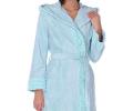 Халат женский махровый с розами Maison D'or "VIVIENNE" (бирюзовый), XL(50)-XXL(52)