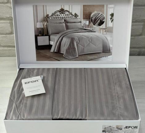 Постельное бельё EFOR STRIPE SATEN A-01 (светло-серый), Евро