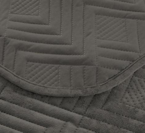 Покрывало из вареного бархата "KARTEKS" 01, 240х260 (50х70-2 шт), серый