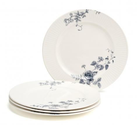 Набор закусочных тарелок 4 шт "BLUE GARDEN", диаметр 20 см