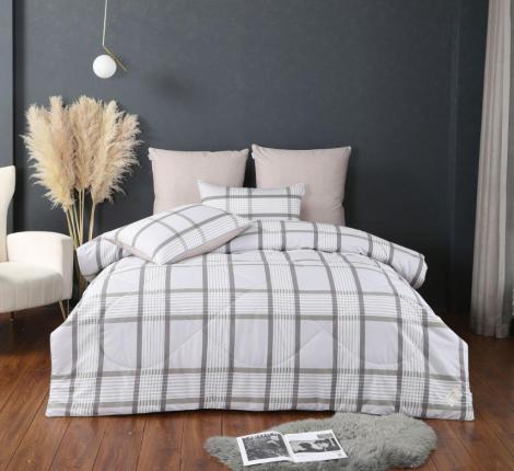 Постельное белье с одеялом "Kazanov.A." Астон (графит платина) Велюр/Egypt Cotton, Евро