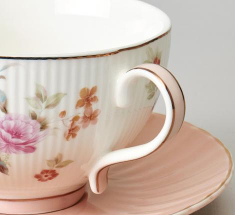 Чайный набор "ВРЕМЕНА ГОДА" 42-573 на 6 персон, 12 предметов (250 мл), розовый