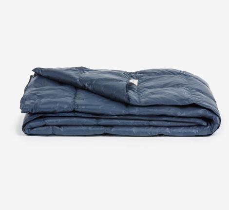 Дорожный плед пуховый "TRAVEL PLAID GRASS INDIGO", 140х200