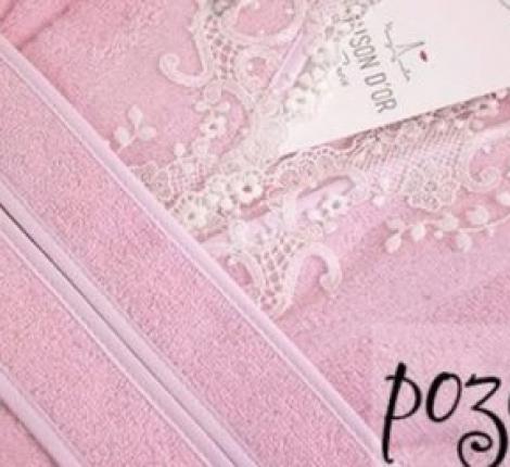 Халат женский махровый Maison D'or "MARVEL" розовый, XS(42)-S(44)