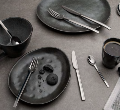 Набор столовых приборов "SPIGA" Anthracite 116 на 6 персон, 24 предмета