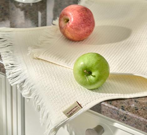 Комплект вафельно-махровых полотенец Luxberry "IRIS" (30x50,50x100,70x140), экрю