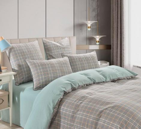 Постельное белье "Sofi de Marko" Лавр (зеленый) Сатин, Семейный