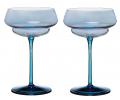 Набор креманок для шампанского 2 штуки "Suite-03" (голубой) стекло, высота 16 см