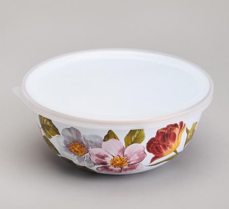 Набор эмалированных мисок 3 шт. с крышкой "ФЛАНДРИЯ", 6 предметов