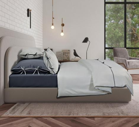 Постельное бельё Sharmes Solid «LUCA» 1,5 спальный, белый/антрацит