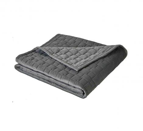 Покрывало бархатное "Blanc des Vosges" SPIRIT ARDOISE (серый), 240х260