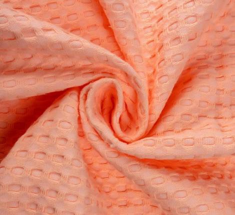 Покрывало вафельное с бахромой Valtery 200х220, пудровый