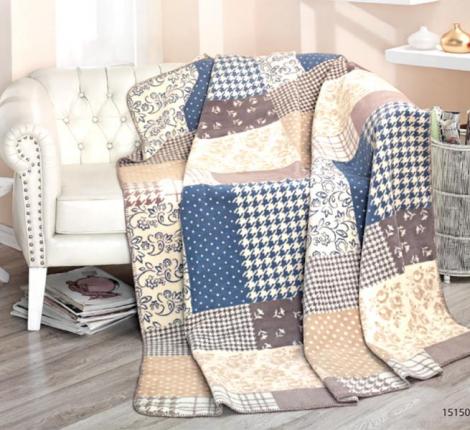 Плед хлопковый Райтекс "КАНТРИ синий", 150х200