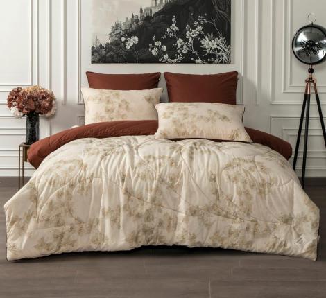 Постельное бельё с одеялом "Kazanov.A." Linen Batik (корица лен) Сатин, Евро