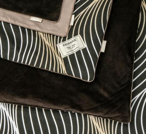 Постельное белье с одеялом "Kazanov.A." Байрон (трюфель) Велюр/Egypt Cotton, 1,5 спальный