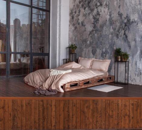 Постельное бельё Luxberry "DAILY BEDDING" Cатин ДеЛюкс Евро, бежевая пудра