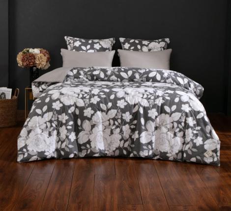 Постельное белье с одеялом "Kazanov.A." Адели (графит макиато) Сатин, Евро