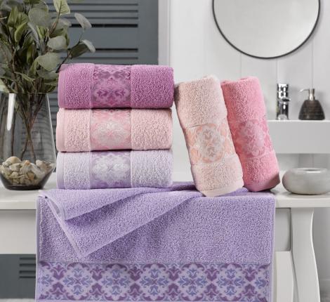 Набор махровых полотенец "TWO DOLPHINS" жаккард 70х140 (1/6 ) A096) ŞELEMZAR