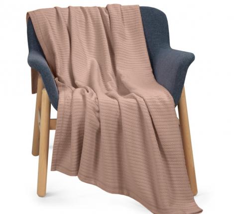 Плед-покрывало хлопковый "КОСА" коралловый, 160х230