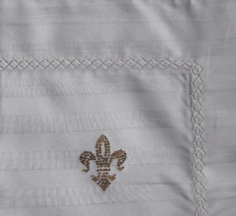 Постельное белье с одеялом "Kazanov.A." Stripe Royal (серебро) Страйп Сатин, Семейный