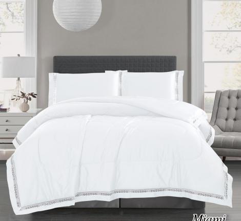 Постельное белье с одеялом и мережкой "Diva Afrodita" MIAMI люкс сатин, Евро