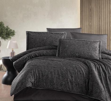 Постельное белье "DO&CO" Сатин DELUX ELLAN (шоколадный), Евро