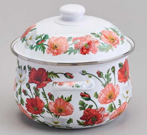 Кастрюля эмалированная с крышкой "МАКИ", 2.8 л